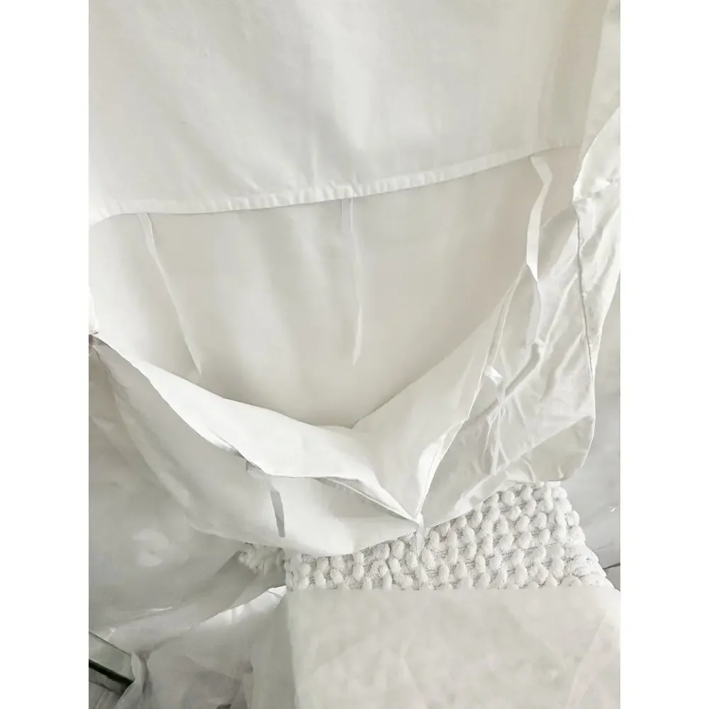 VTG 100% Cotton White Pillow Sham Standard ENVELOPE style EMBROIDERED Set Of 2